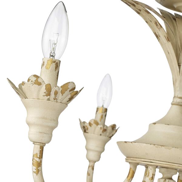 Lillianne Antique Ivory Six-Light Semi Flush Mount, image 5